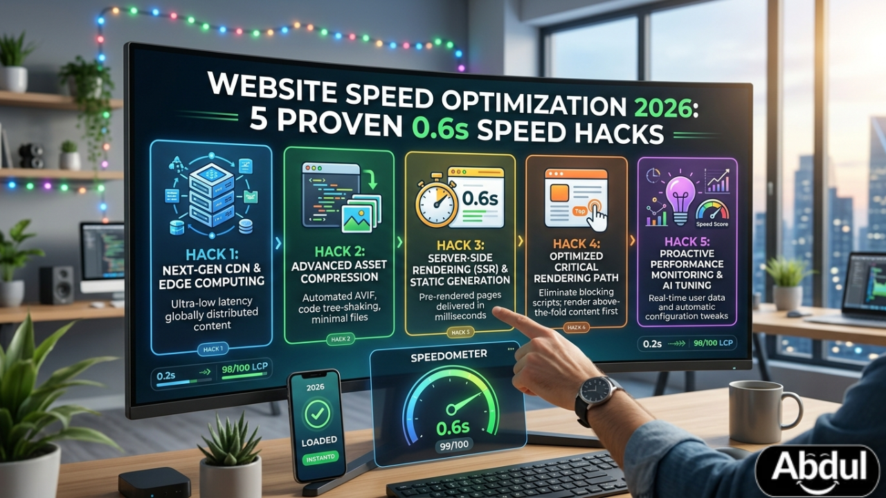 Best website speed optimization 2026: 5 Proven 0.6s Hacks