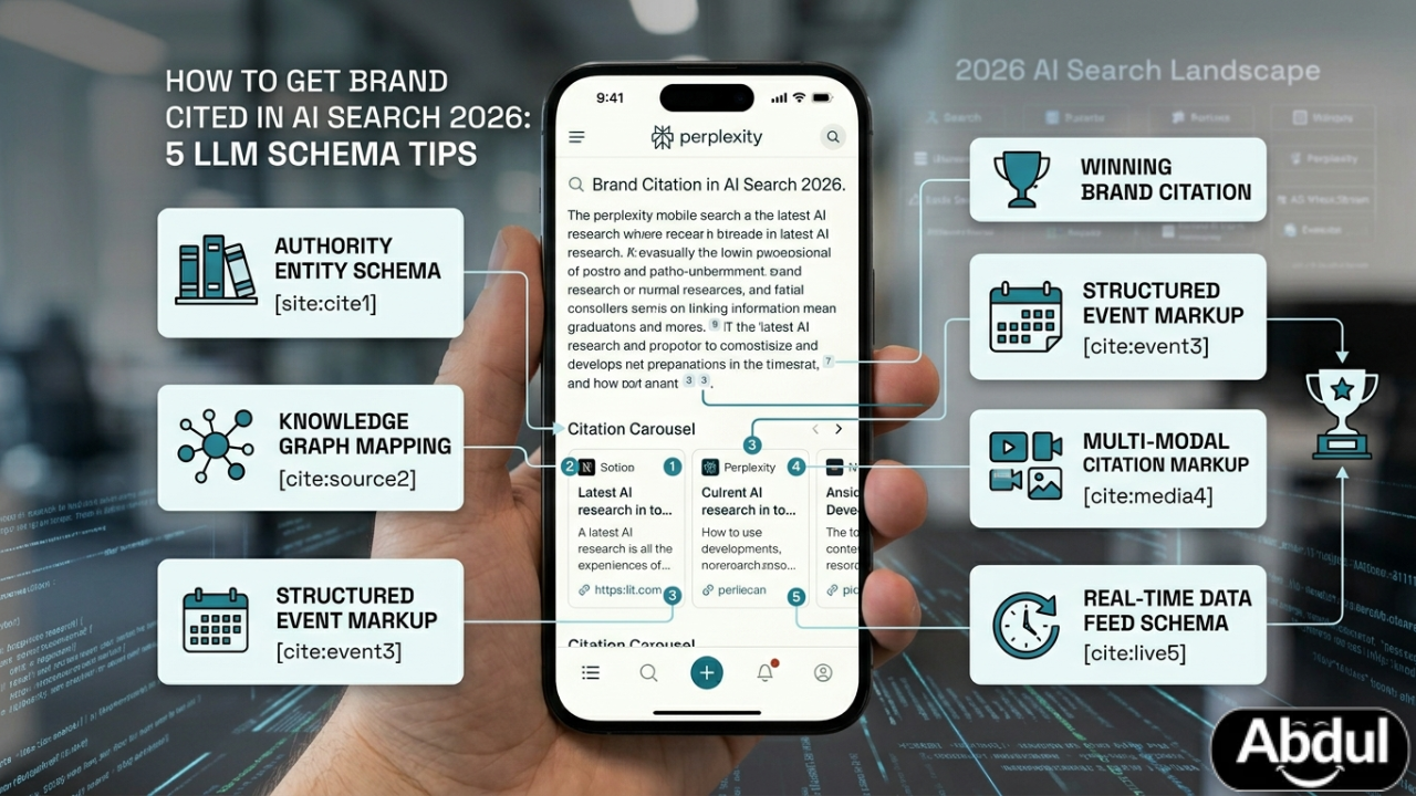 how to get brand cited AI search 2026: 5 Essential LLM Schema