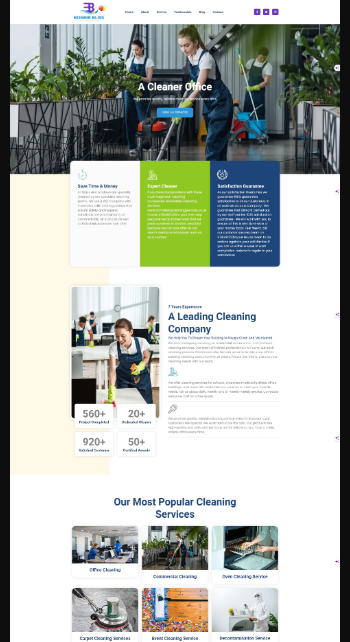 GoDaddy website for a cleaning service business